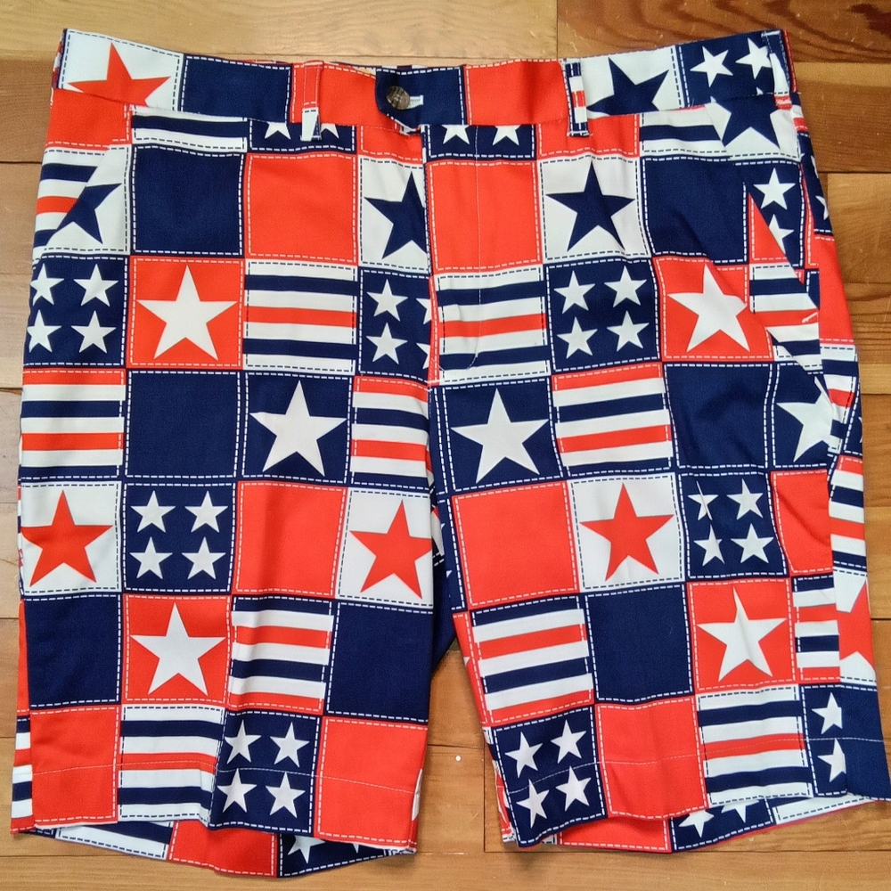 LoudMouth American Flag Golf Shorts